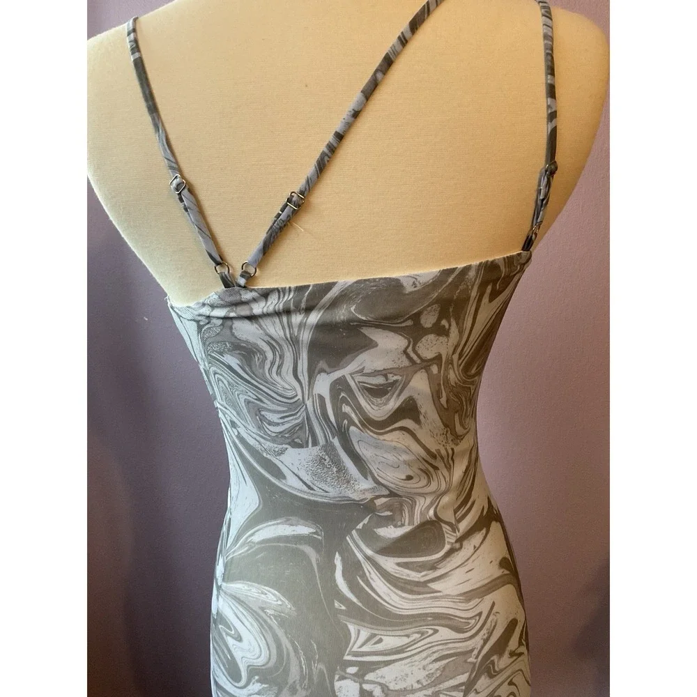 Edit By Nine Blue Grey Gray Bodycon Mini Dress Medium New‎